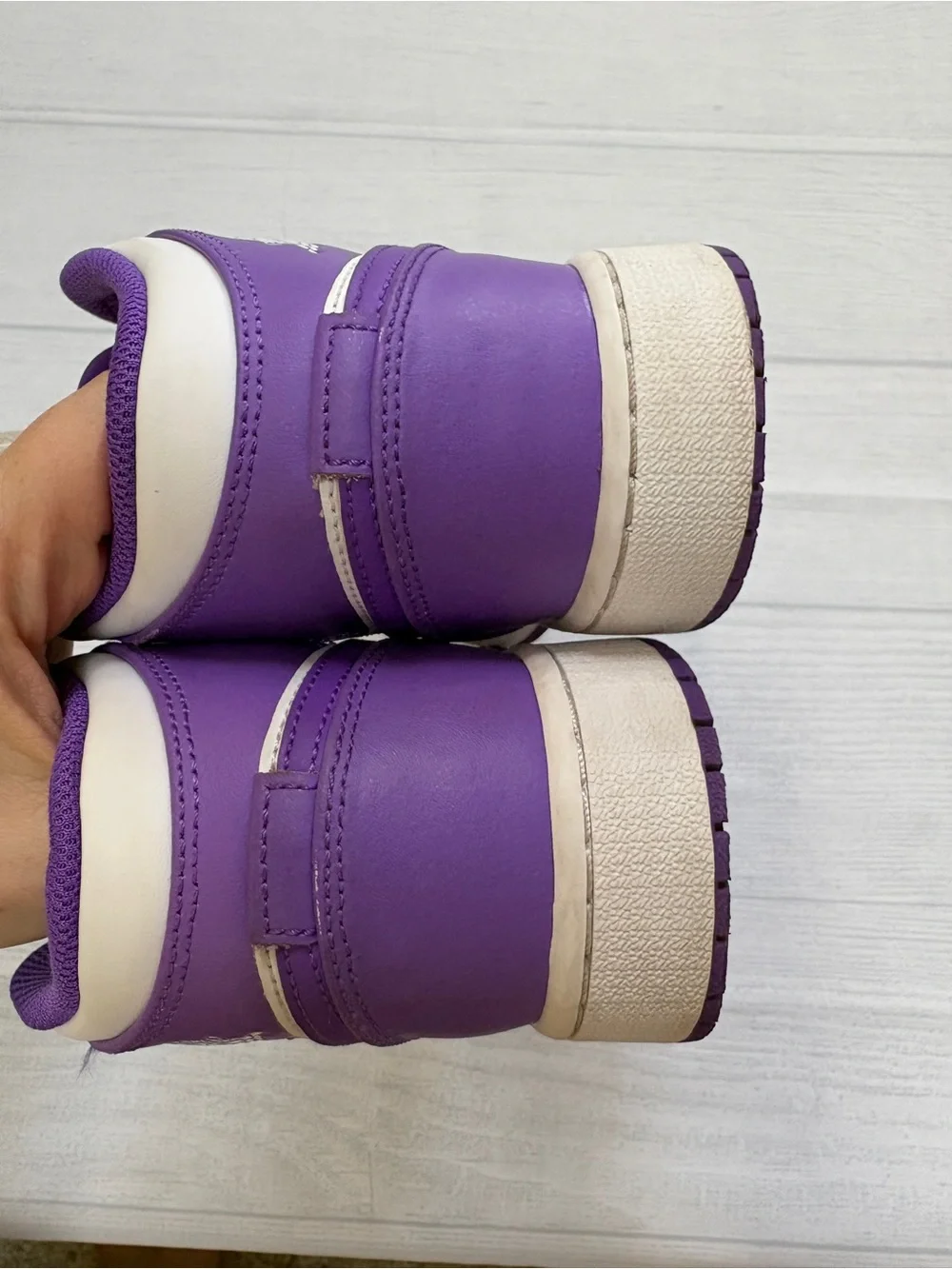 Nike Kids Purple and White High-Top Sneakers
